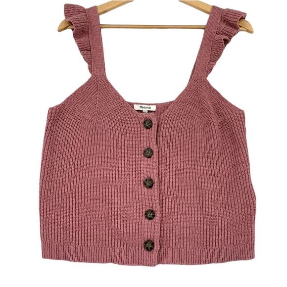 Madewell Tops - Madewell Knit Ruffle Strap Tank NWOT M